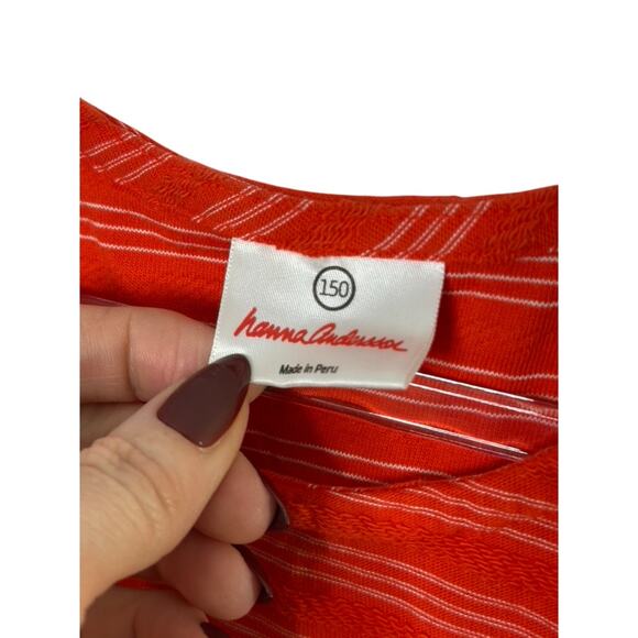 Hanna Andersson Red & White Stripe Knot Tank Dress GIrl's Size 12 - Picture 5 of 8